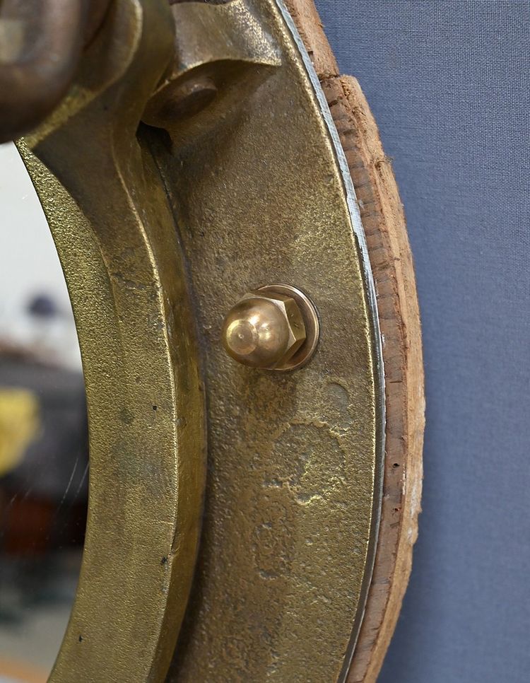 Miroir Hublot de Navire en Laiton – Début XXe