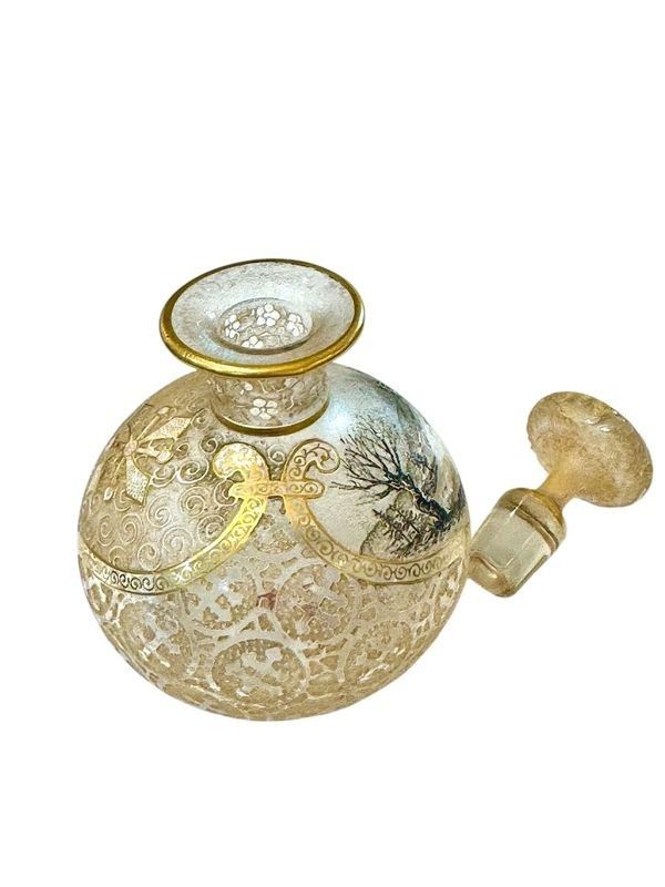 Daum Nancy Miniature Bottle "Lake Landscape"