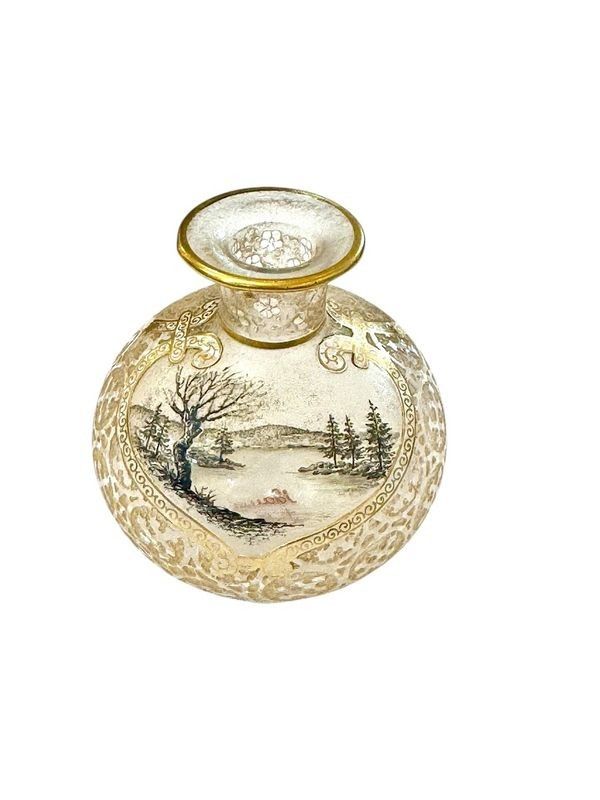 Daum Nancy Miniature Bottle "Lake Landscape"