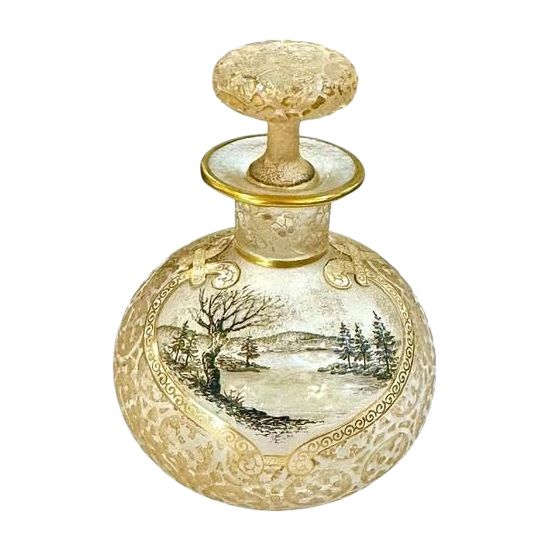 Daum Nancy Miniature Bottle "Lake Landscape"