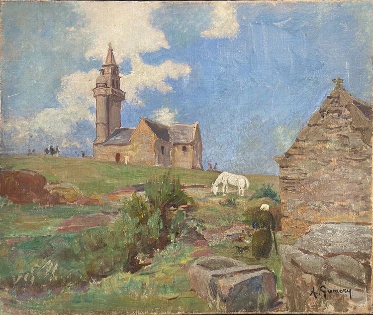 Tableau d'Adolphe GUMERY - La chapelle Notre-Dame de Callot à Carantec (Finistère)