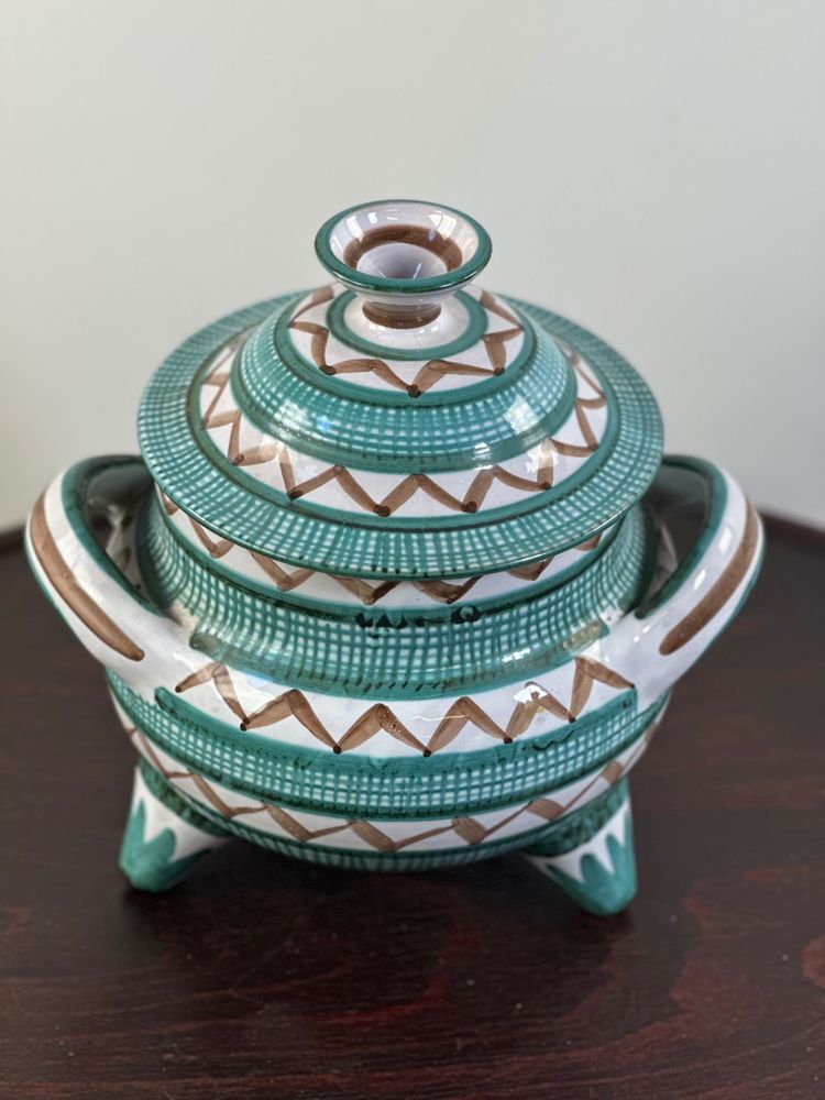 Tripod ceramic pot / tureen signed Robert Picault 1960's