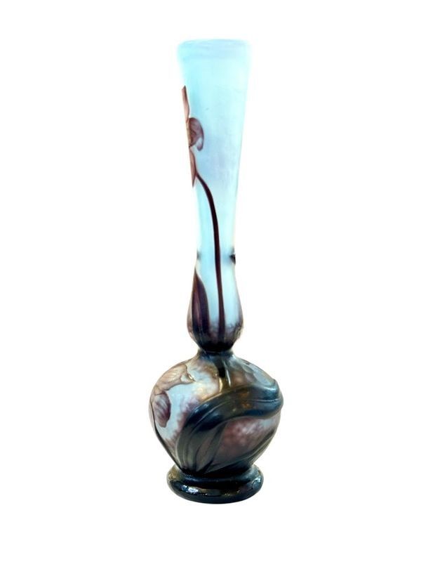 Daum Art Nouveau "Anemones" Single Flower Vase