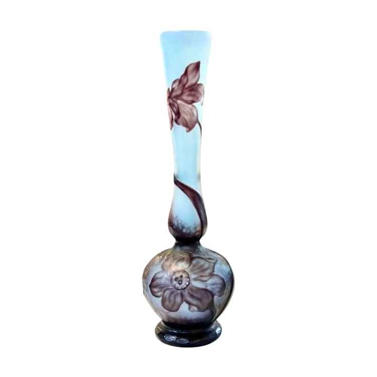 Daum Art Nouveau "Anemones" Single Flower Vase