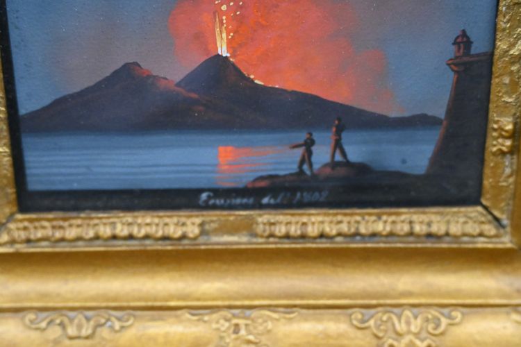 Neapolitan Gouache XIX eruption of Vesuvius