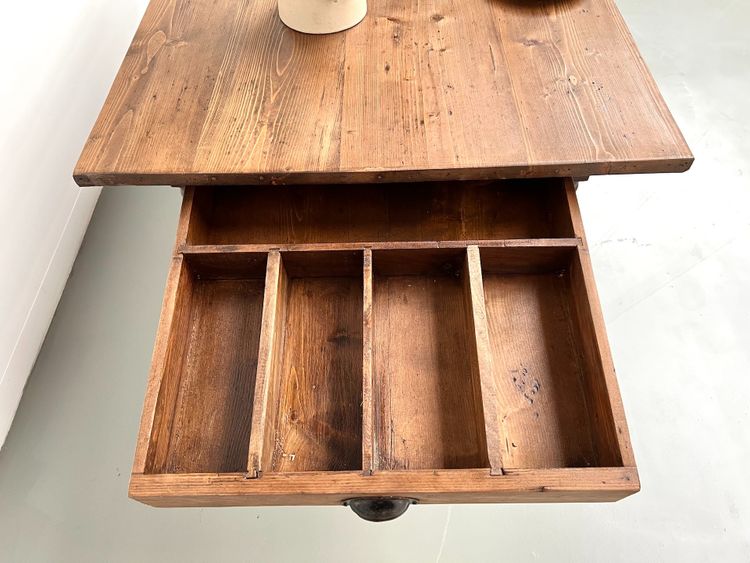 Small pine farmhouse table with turned legs