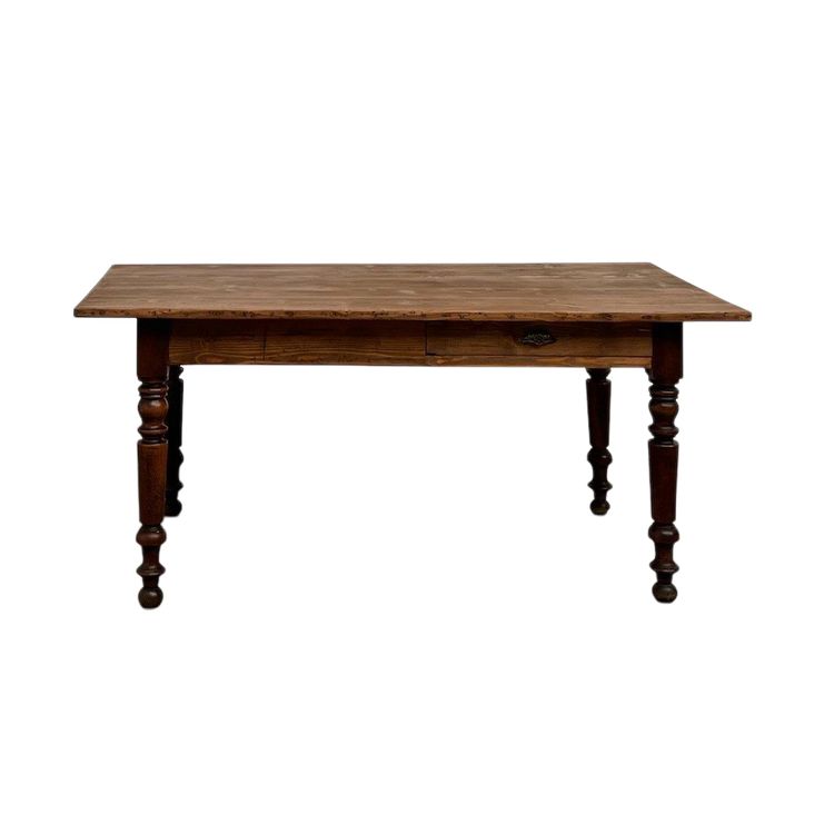 Small pine farmhouse table with turned legs