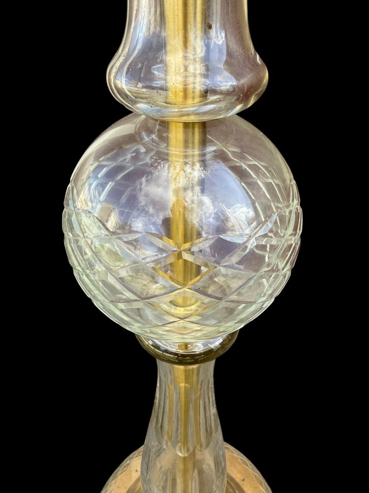Lampadaire à 10 lumières en cristal de bohème , H : 1,95m