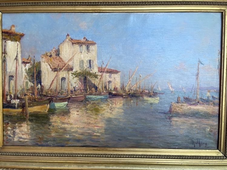 Oil on canvas signed Malfroy representing Martigues