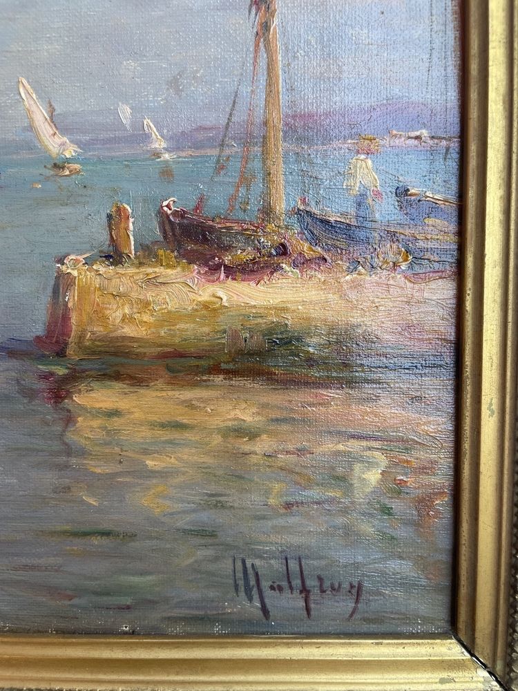 Oil on canvas signed Malfroy representing Martigues