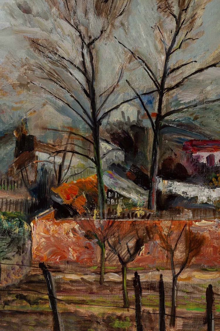 Lucien Adrion (1889-1953) - Huile sur toile vers 1910 - Les jardins maraîchers de Paris