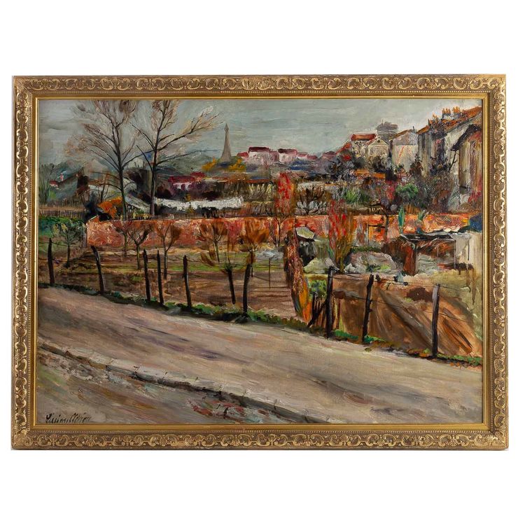 Lucien Adrion (1889-1953) - Huile sur toile vers 1910 - Les jardins maraîchers de Paris