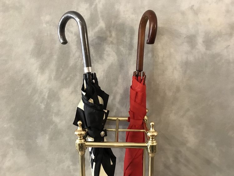 Porte parapluies ancien en laiton de forme carrée d'époque 19 ème 