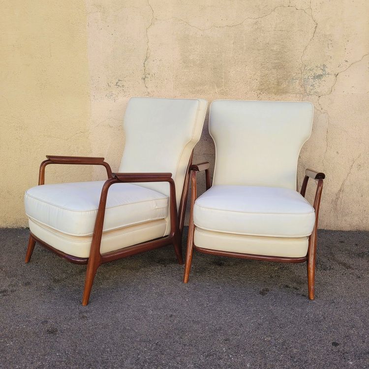 Pair of armchairs in the style of G Scapinelli, late 20th century
