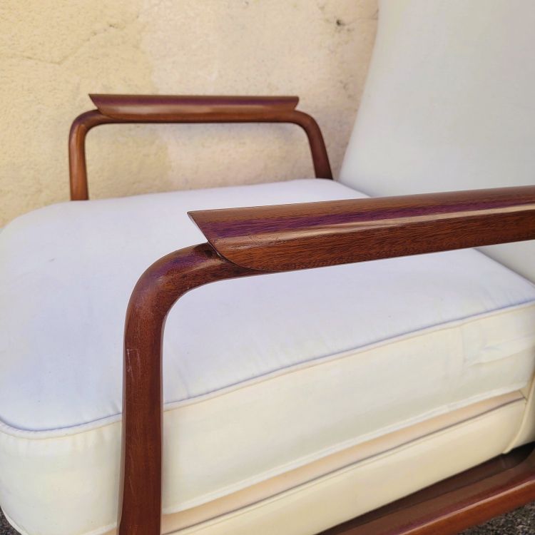 Pair of armchairs in the style of G Scapinelli, late 20th century