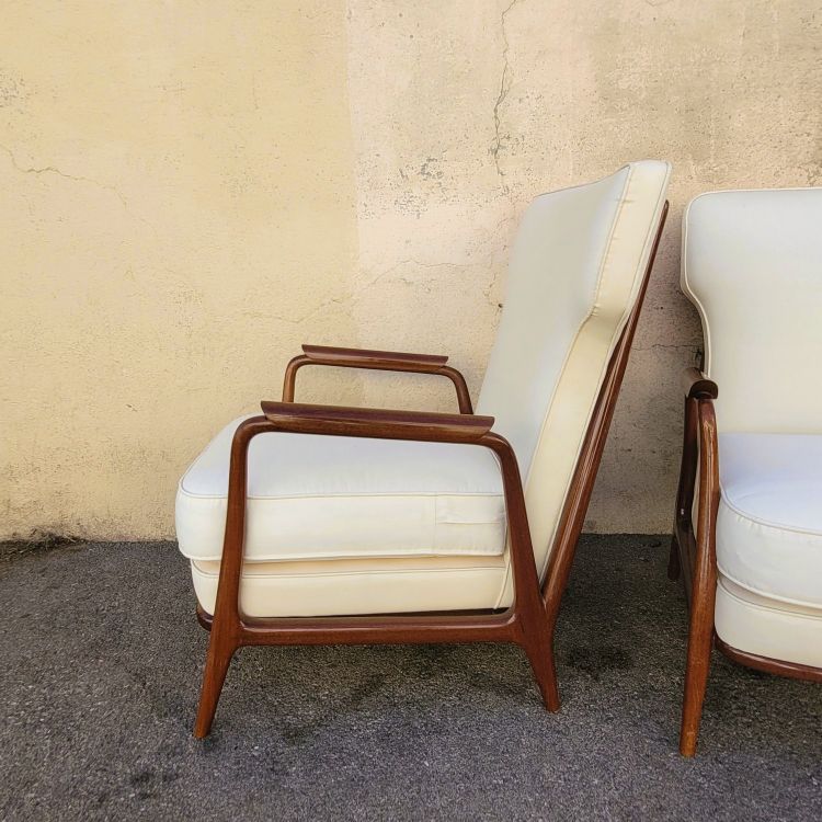 Pair of armchairs in the style of G Scapinelli, late 20th century