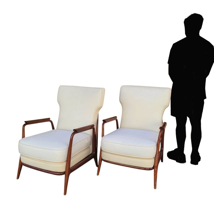 Pair of armchairs in the style of G Scapinelli, late 20th century
