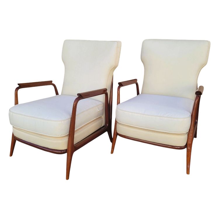 Pair of armchairs in the style of G Scapinelli, late 20th century