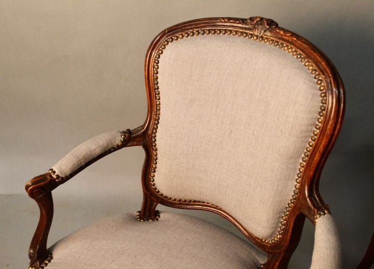 Ensemble de 4 fauteuils Cabriolet Louis XV