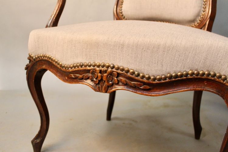 Ensemble de 4 fauteuils Cabriolet Louis XV