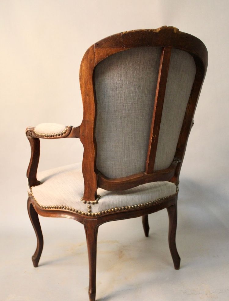 Ensemble de 4 fauteuils Cabriolet Louis XV
