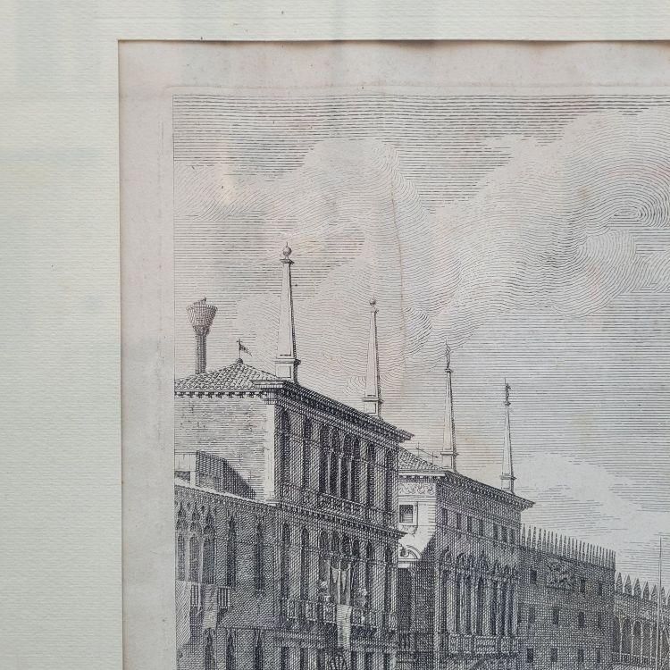 Views of Venice, pair of framed engravings, 19th century