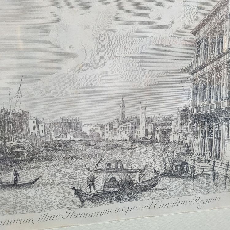 Views of Venice, pair of framed engravings, 19th century