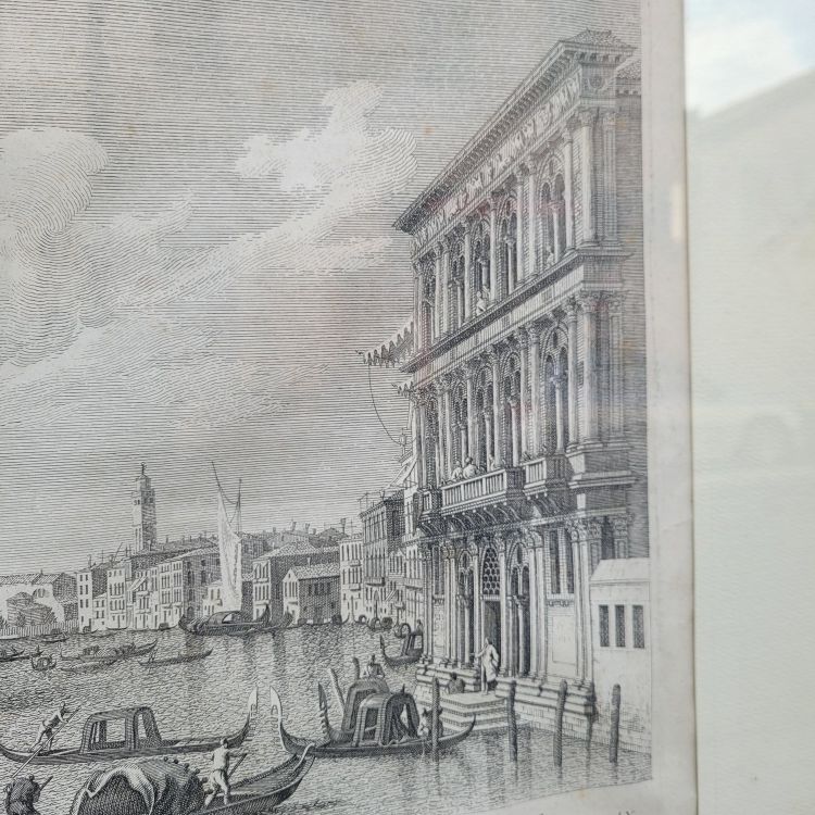 Views of Venice, pair of framed engravings, 19th century