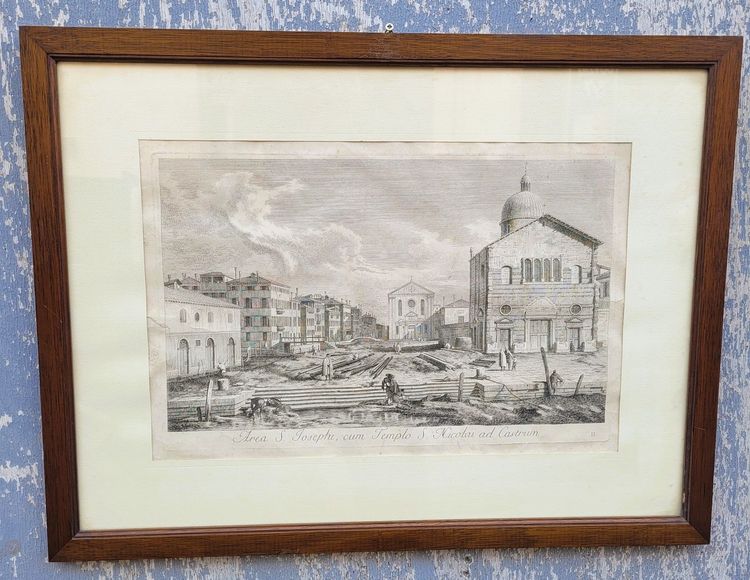 Views of Venice, pair of framed engravings, 19th century