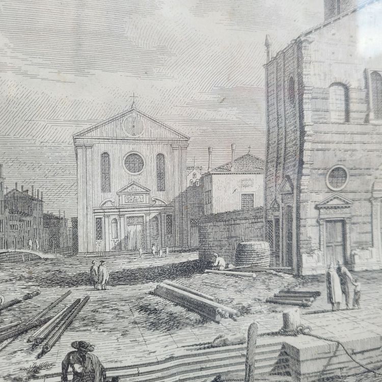 Views of Venice, pair of framed engravings, 19th century