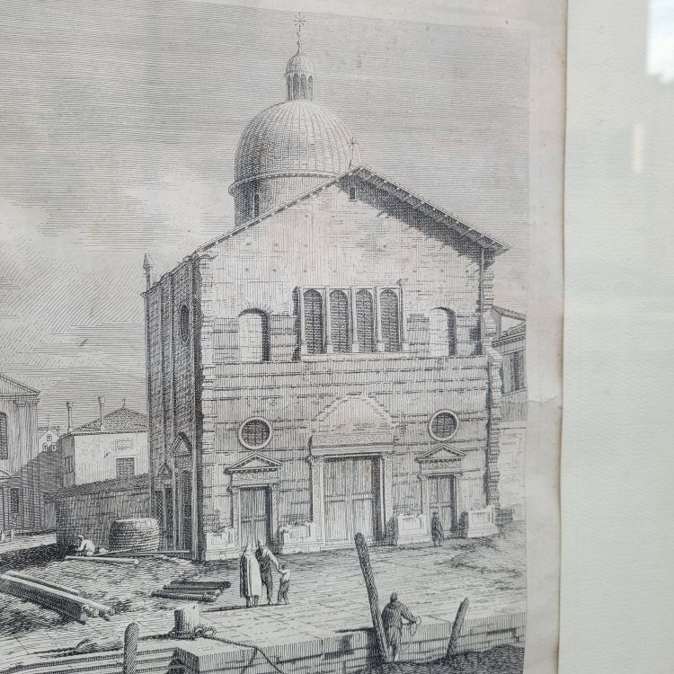 Views of Venice, pair of framed engravings, 19th century