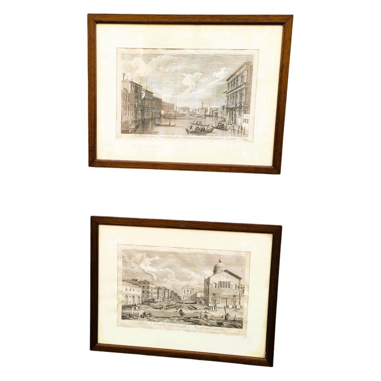 Views of Venice, pair of framed engravings, 19th century