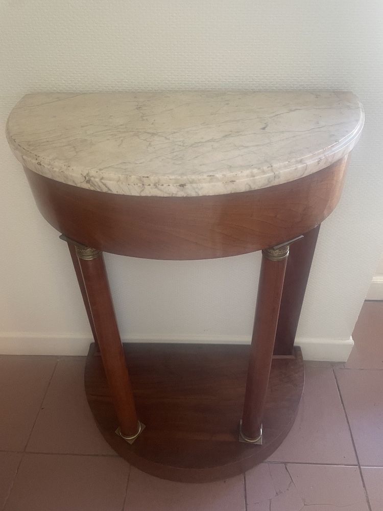 Small console in blond mahogany from the Empire period