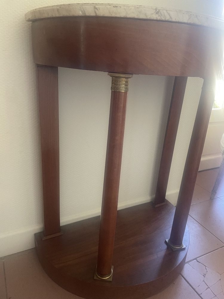 Small console in blond mahogany from the Empire period
