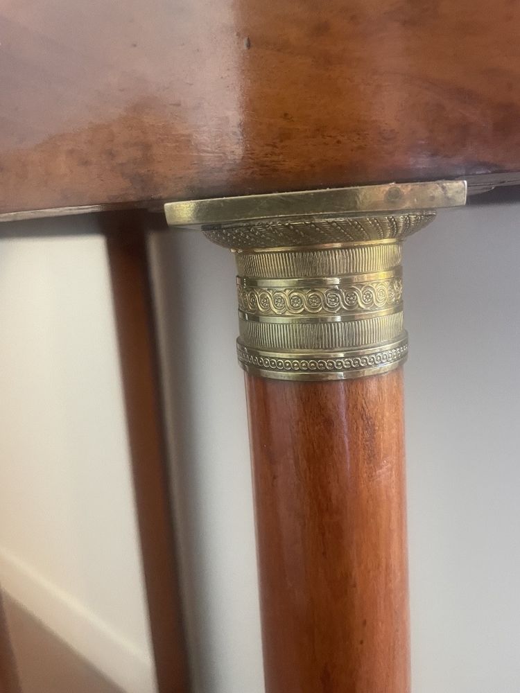 Small console in blond mahogany from the Empire period
