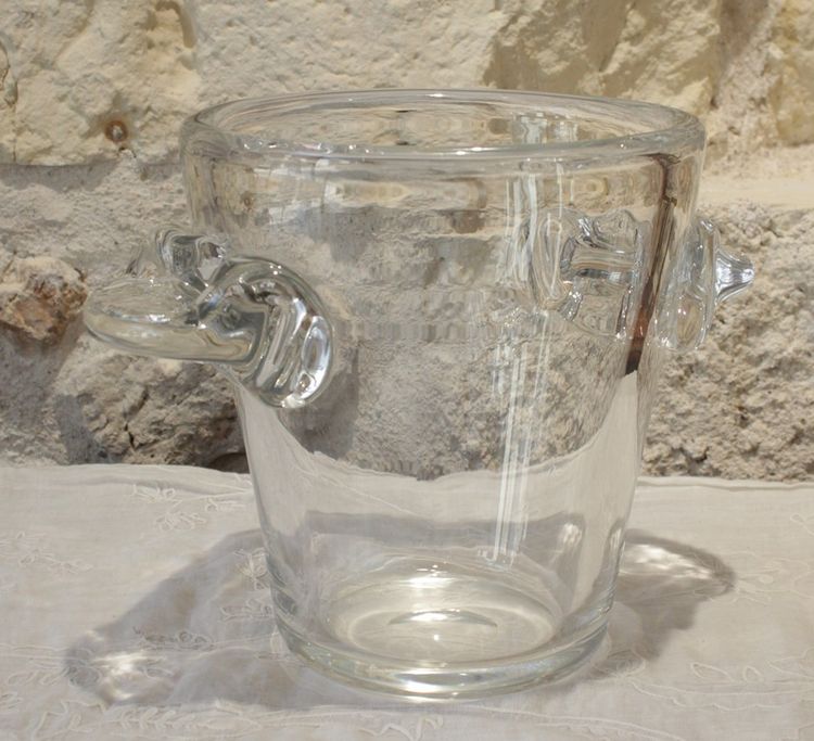 Champagnerkübel aus Kristall, signiert Schneider, Frankreich, um 1950