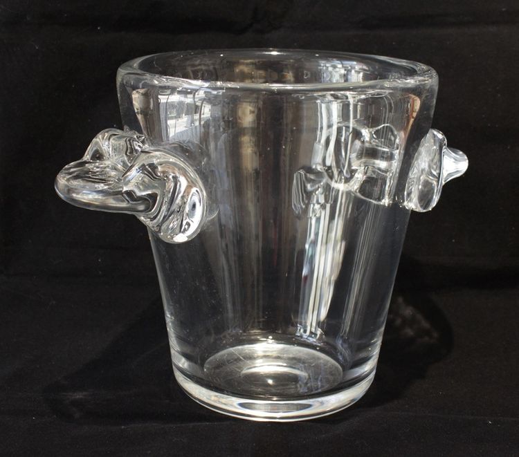 Champagnerkübel aus Kristall, signiert Schneider, Frankreich, um 1950