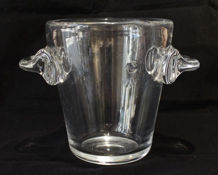 Champagnerkübel aus Kristall, signiert Schneider, Frankreich, um 1950