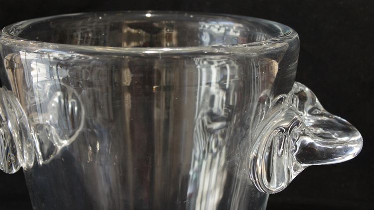 Champagnerkübel aus Kristall, signiert Schneider, Frankreich, um 1950