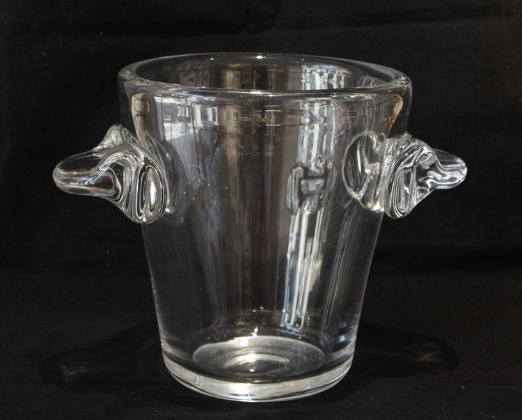 Champagnerkübel aus Kristall, signiert Schneider, Frankreich, um 1950