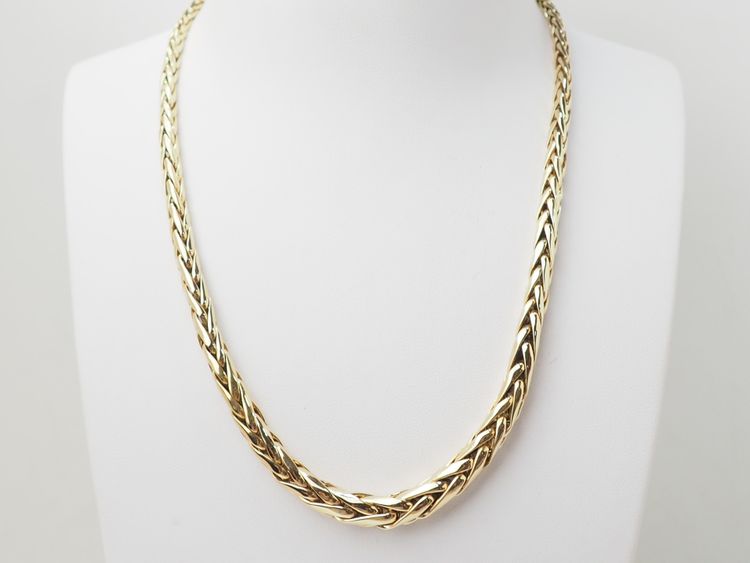 Collier maille palmier en or jaune 