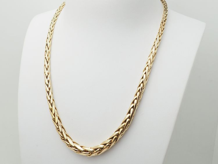 Collier maille palmier en or jaune 