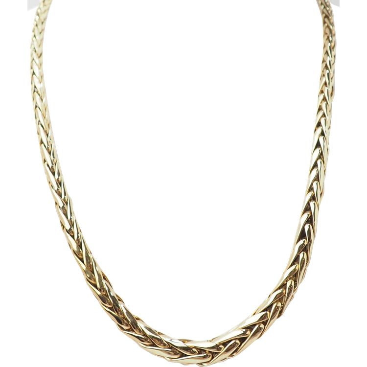 Collier maille palmier en or jaune 