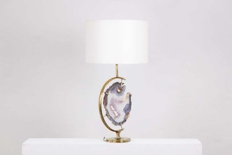 Lampada in bronzo e ametista. Anni '70. LS6460275S