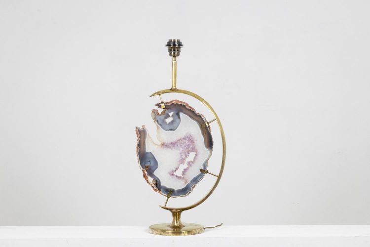 Lampada in bronzo e ametista. Anni '70. LS6460275S