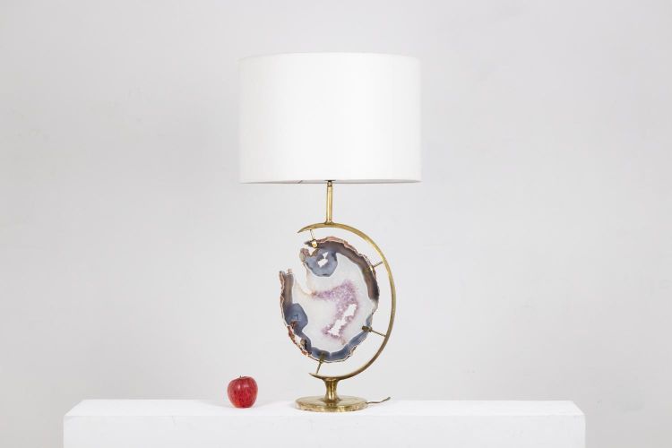 Lampada in bronzo e ametista. Anni '70. LS6460275S