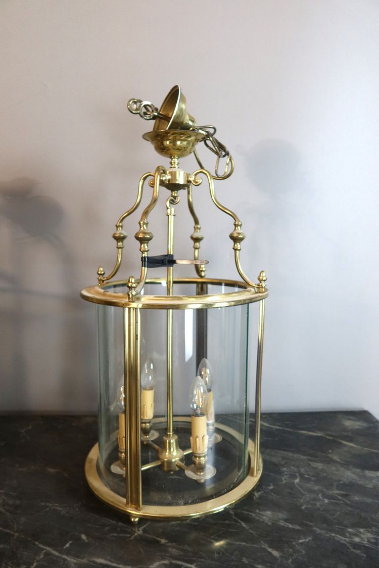 Pair of brass lanterns