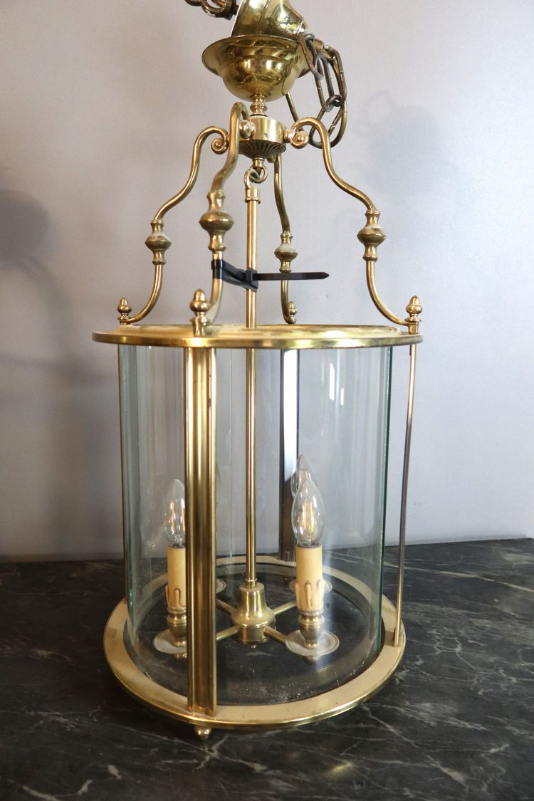 Pair of brass lanterns