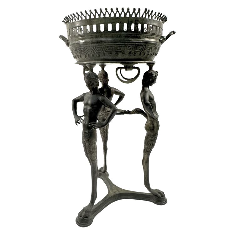 Pot de fleurs en bronze bruni, XIXe siècle
