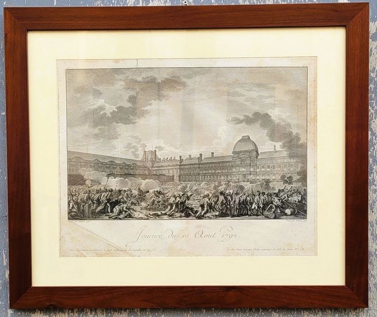 Pair of framed engravings, French Revolution, 18th/19th century